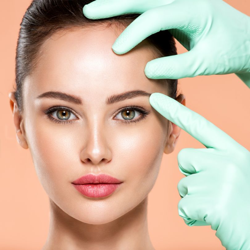A med spa analyzes a botox customer in Milford Massachusetts.