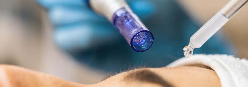 As microneedling begins, your skincare provider will do tiny pricks under the skin. It uses a pen-like device with small, sterilized needles.